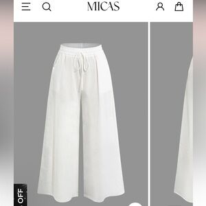 Micas Drawstring Wide Leg Pants